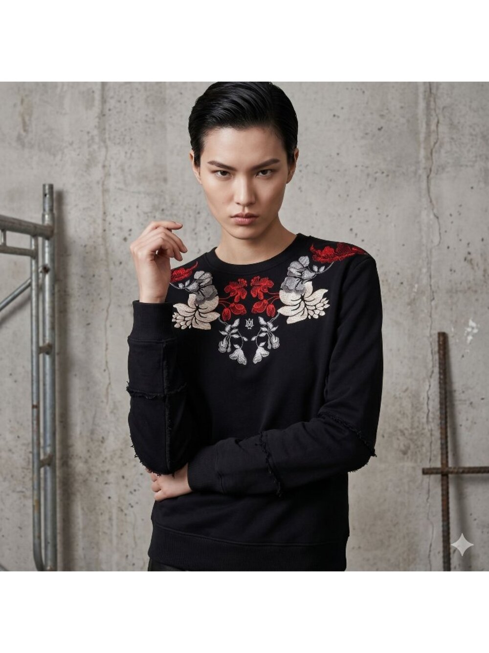 Alexander McQueen 2017 Floral Embroidered Pullover Black Gothic Romance Archive